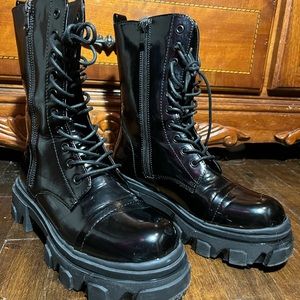 Dream Paris Black Combat Boots